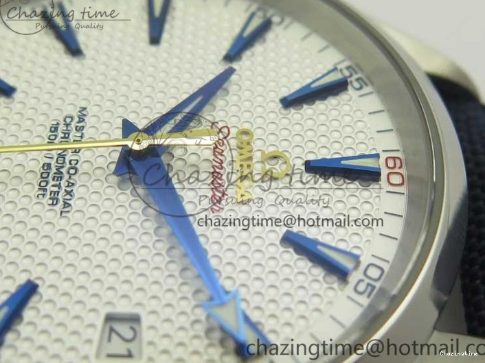 0426 EasyCare Aqua Terra Master Ryder Cup Edition VSF 1:1 Best Edition White Textured Dial on Blue Nylon Strap A8500 Super Clone 8016